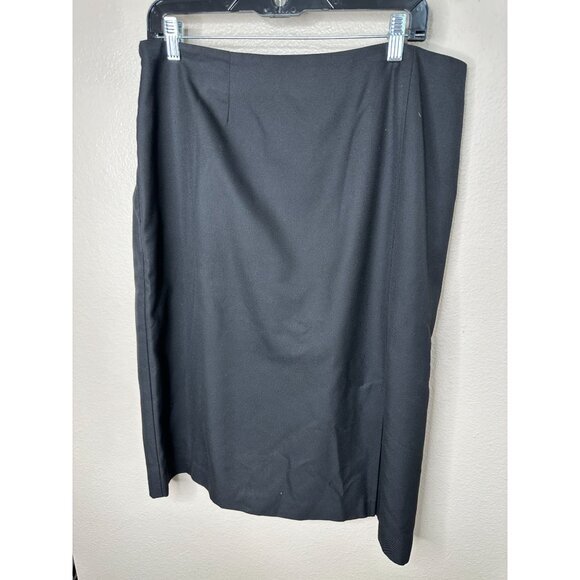 Parisian Signature Womens Black Skirt 18W pencil vintage elastic rayon Zipper - Picture 2 of 9